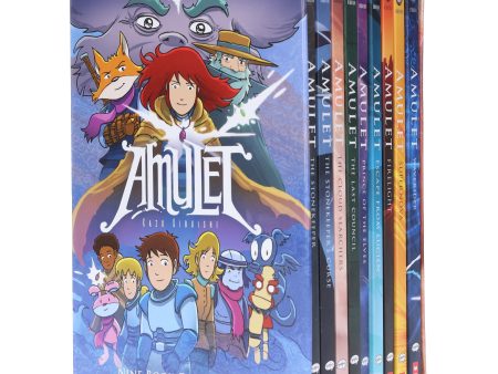 Amulet Series By Kazu Kibuishi 9 Books Collection Graphic Novel Box Set - Age 8-12 - Paperback For Cheap